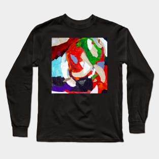 Abstract Acrylic Collage Painting Long Sleeve T-Shirt